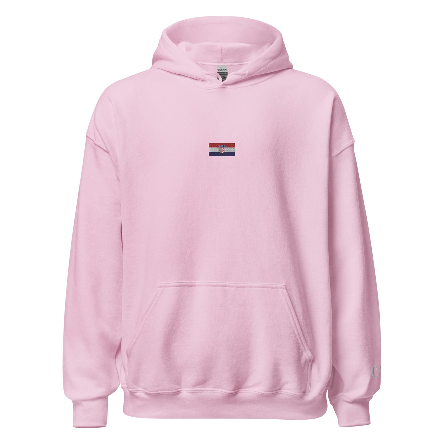 Essential Embroided Croatian Apparel Flag Unisex Hoodie