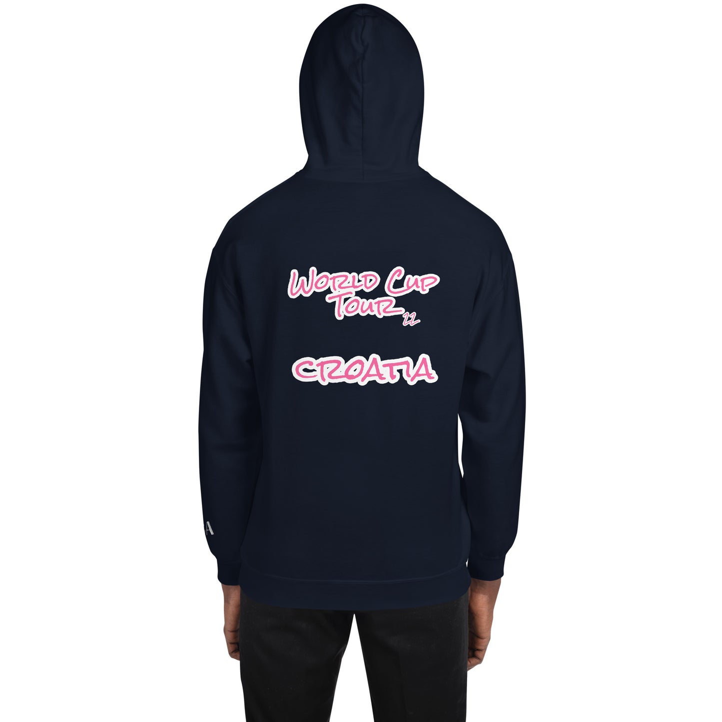 World Cup Tour 22 Croatian Unisex Hoodie - Pink Writing