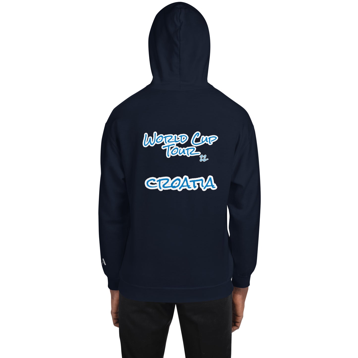 World Cup Tour 22 Croatian Unisex Hoodie - blue writing