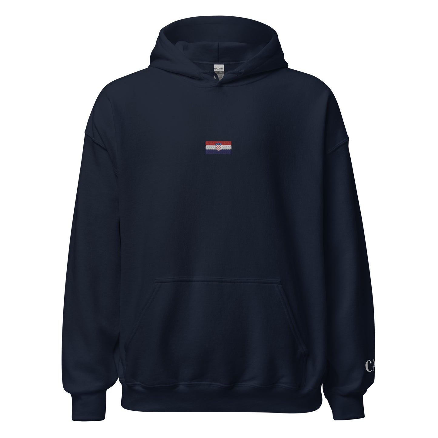 Essential Embroided Croatian Apparel Flag Unisex Hoodie