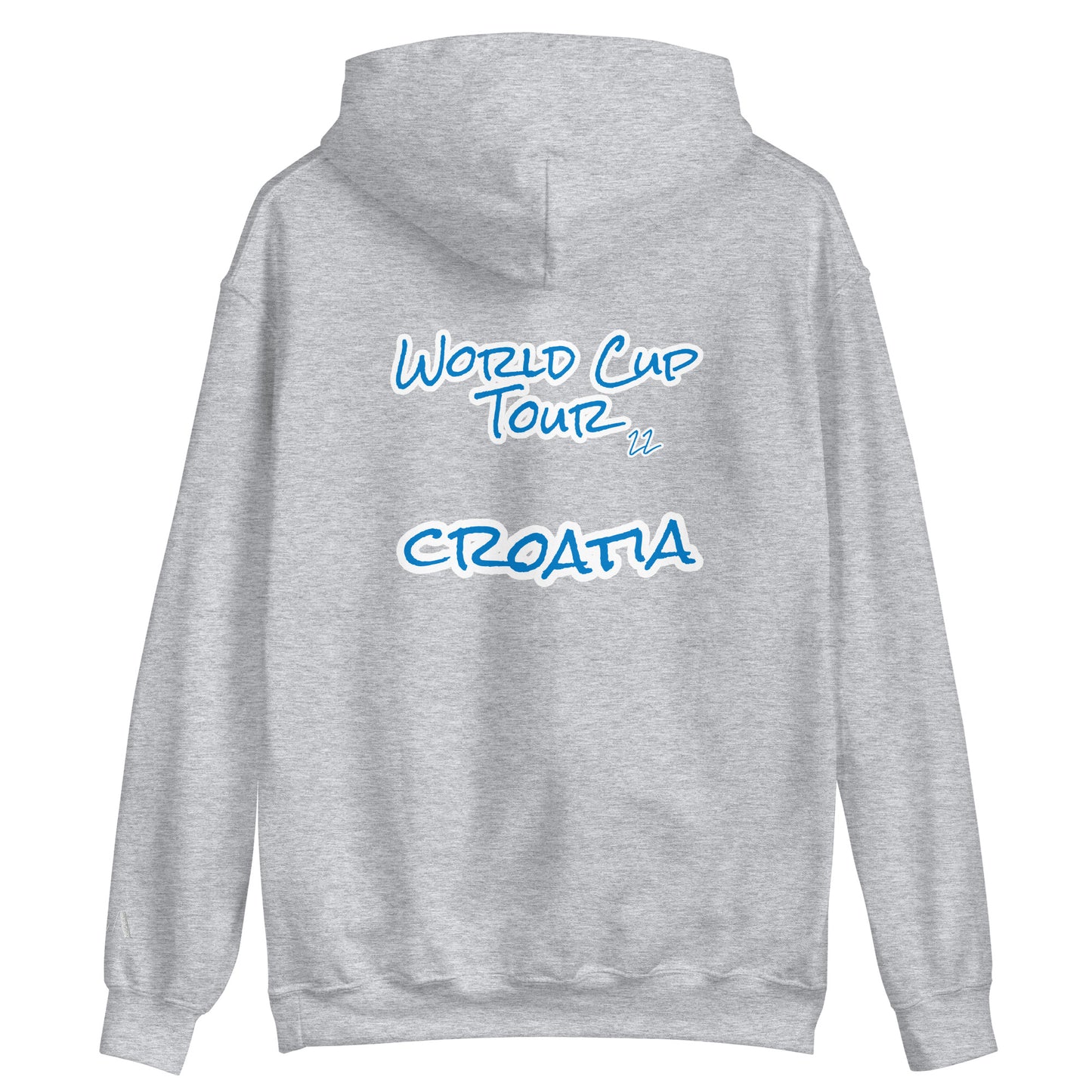 World Cup Tour 22 Croatian Unisex Hoodie - blue writing