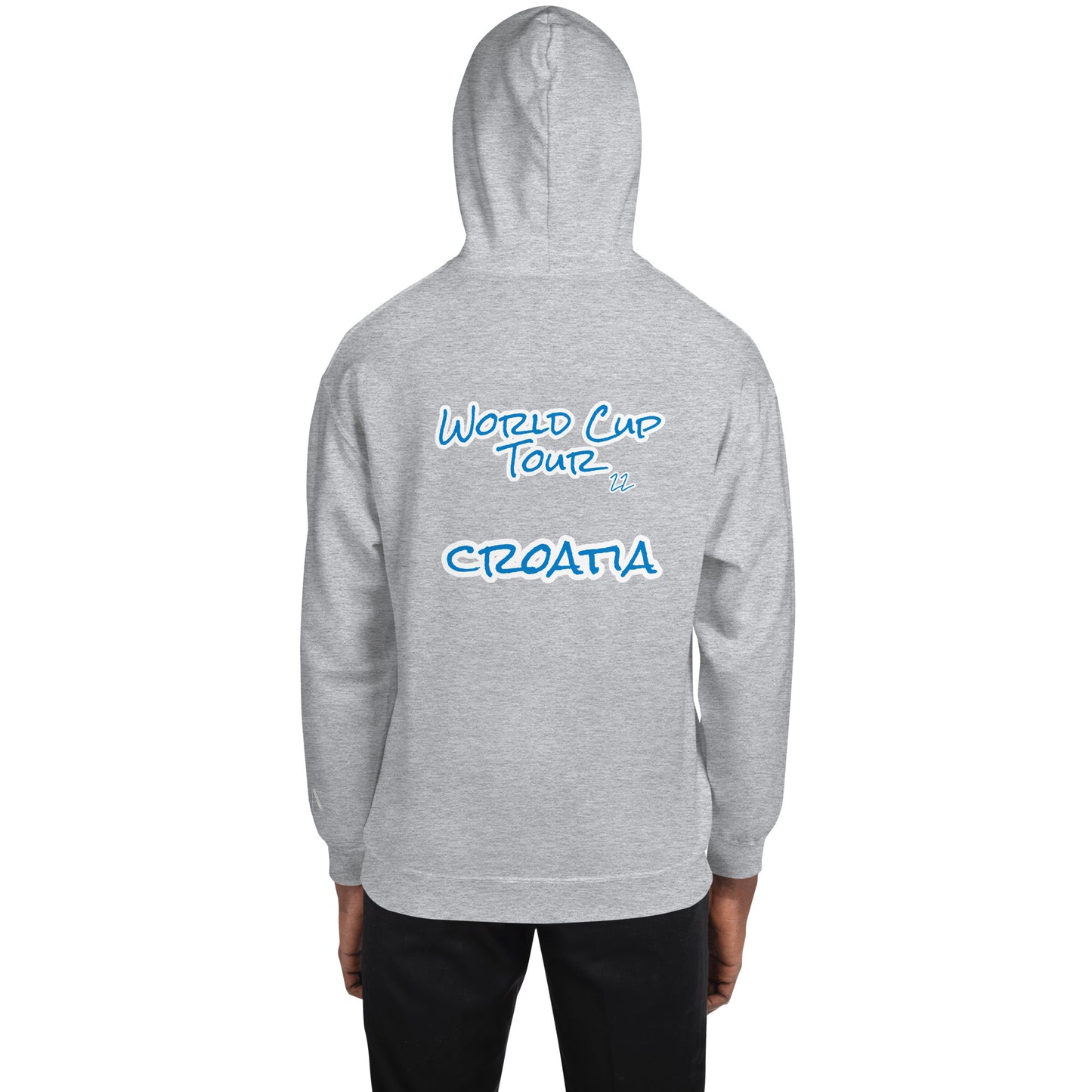 World Cup Tour 22 Croatian Unisex Hoodie - blue writing