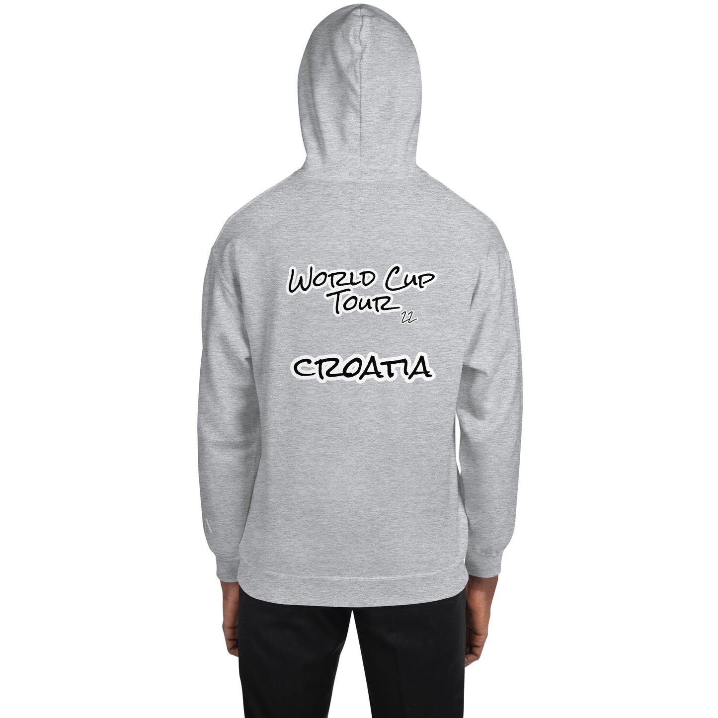World Cup Tour 22 Croatian Unisex Hoodie - black writing