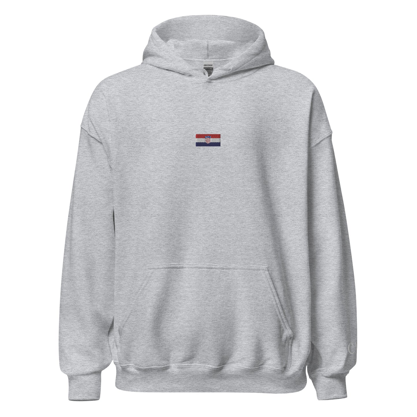 Essential Embroided Croatian Apparel Flag Unisex Hoodie