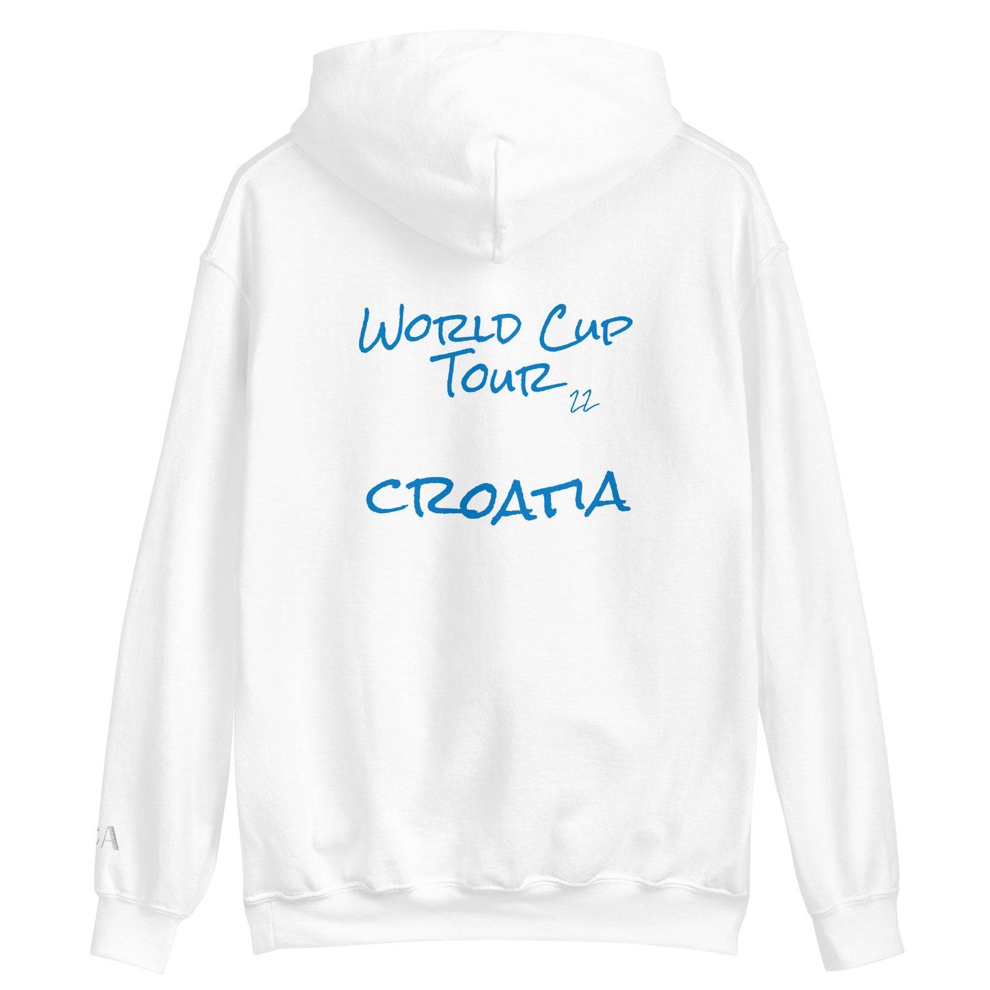 World Cup Tour 22 Croatian Unisex Hoodie - blue writing