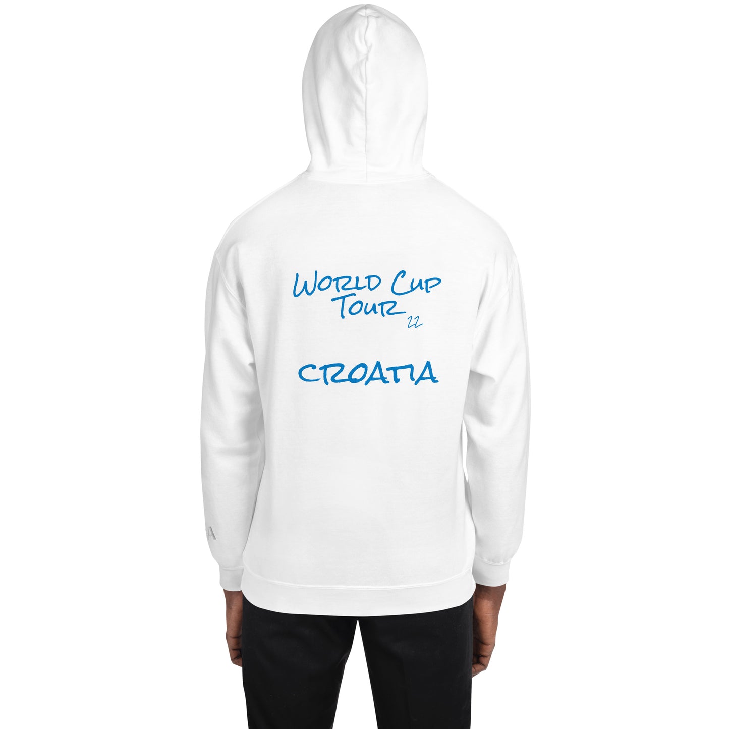 World Cup Tour 22 Croatian Unisex Hoodie - blue writing