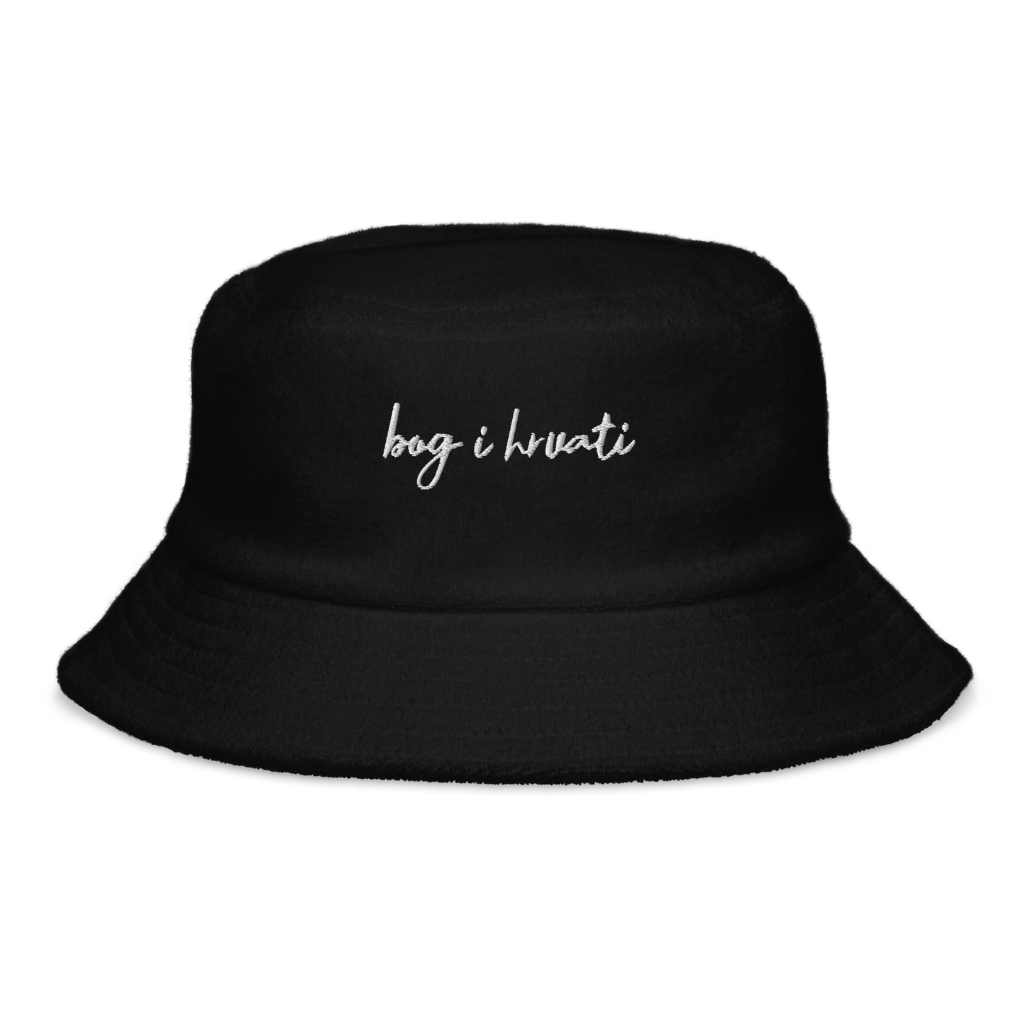 Bog i Hrvati terry cloth bucket hat