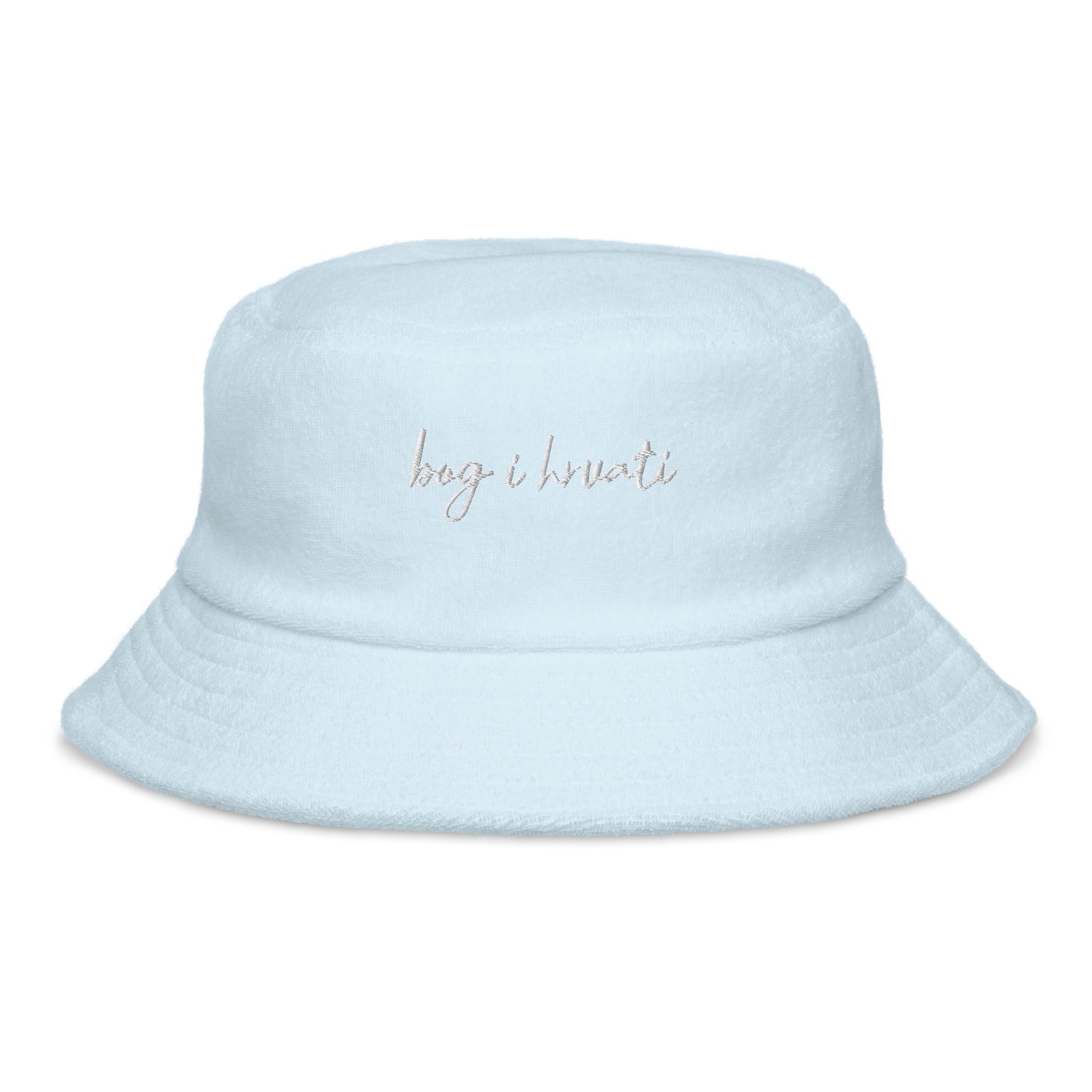 Bog i Hrvati terry cloth bucket hat