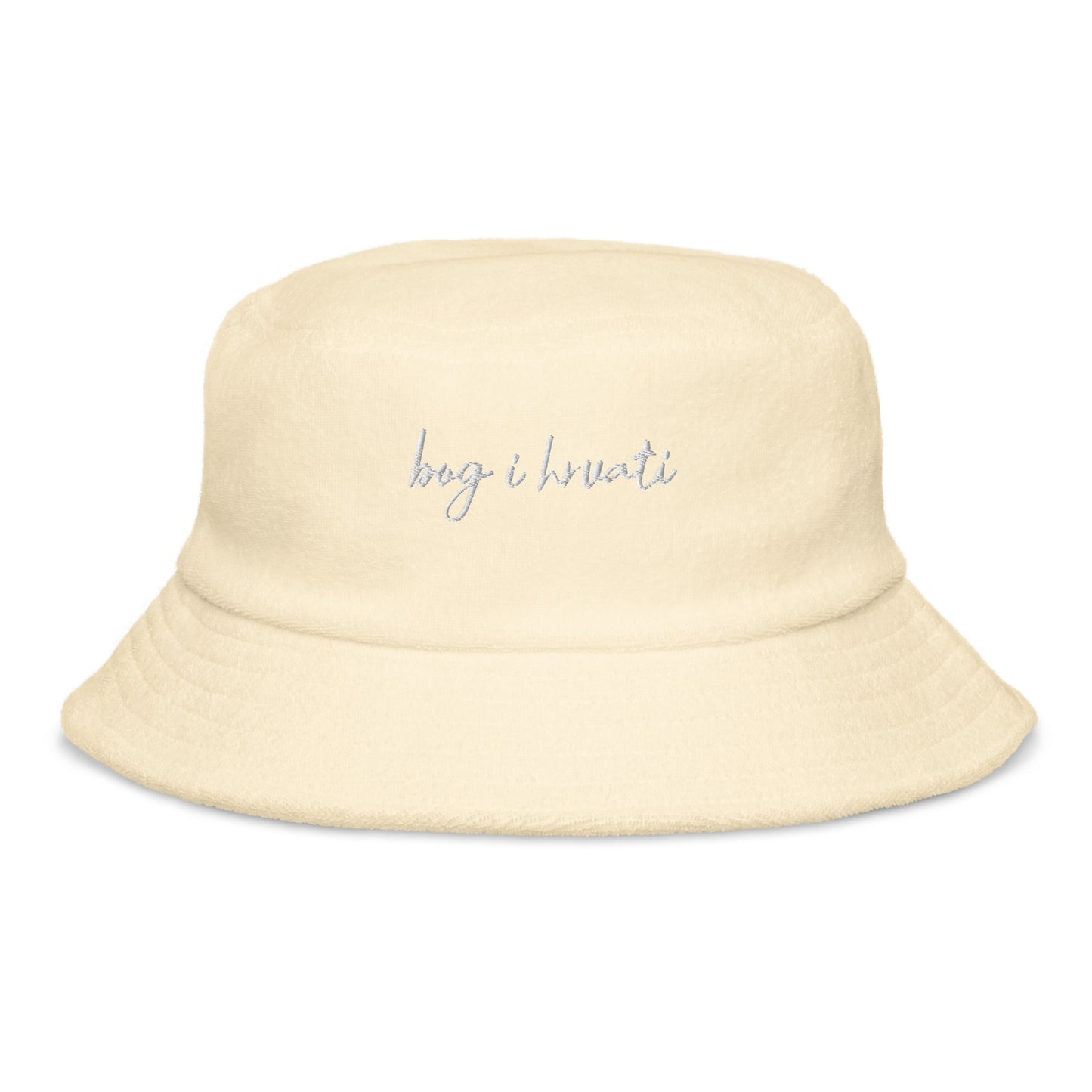 Bog i Hrvati terry cloth bucket hat