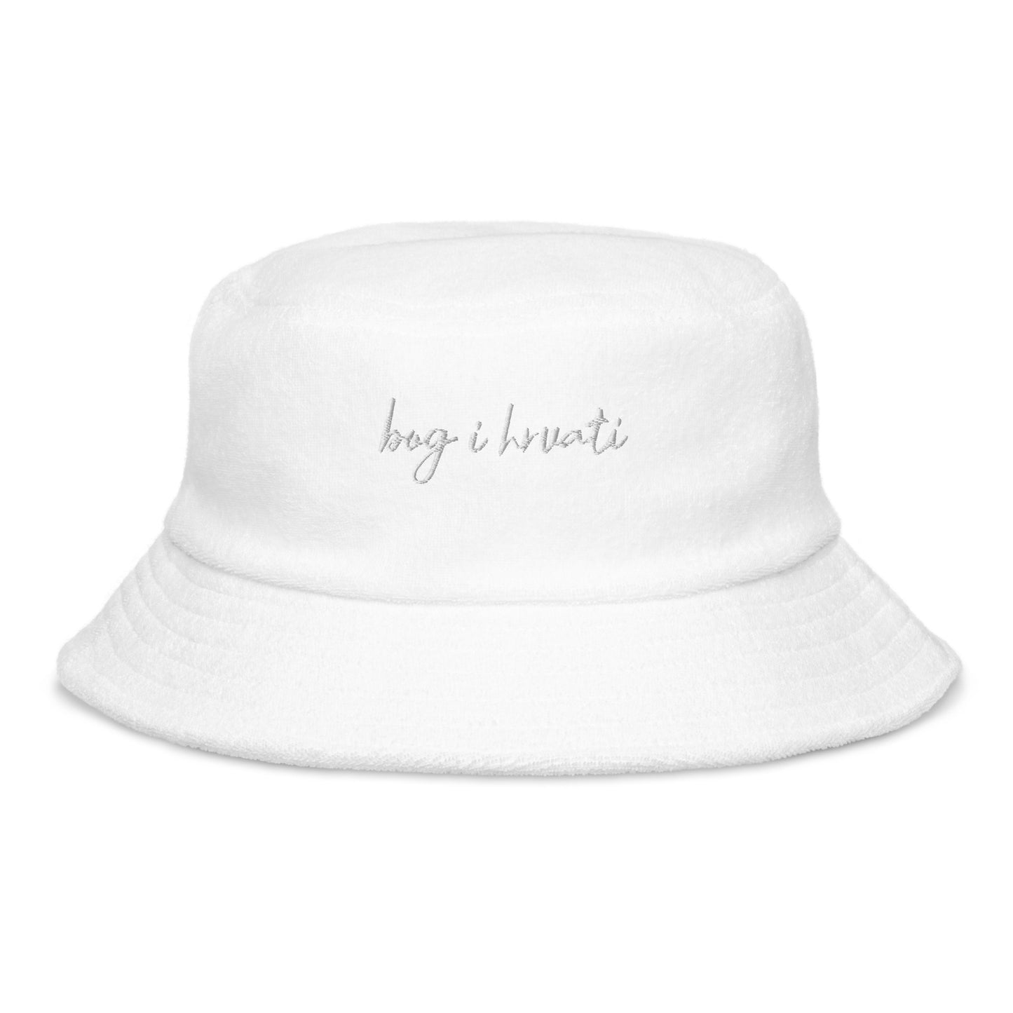 Bog i Hrvati terry cloth bucket hat