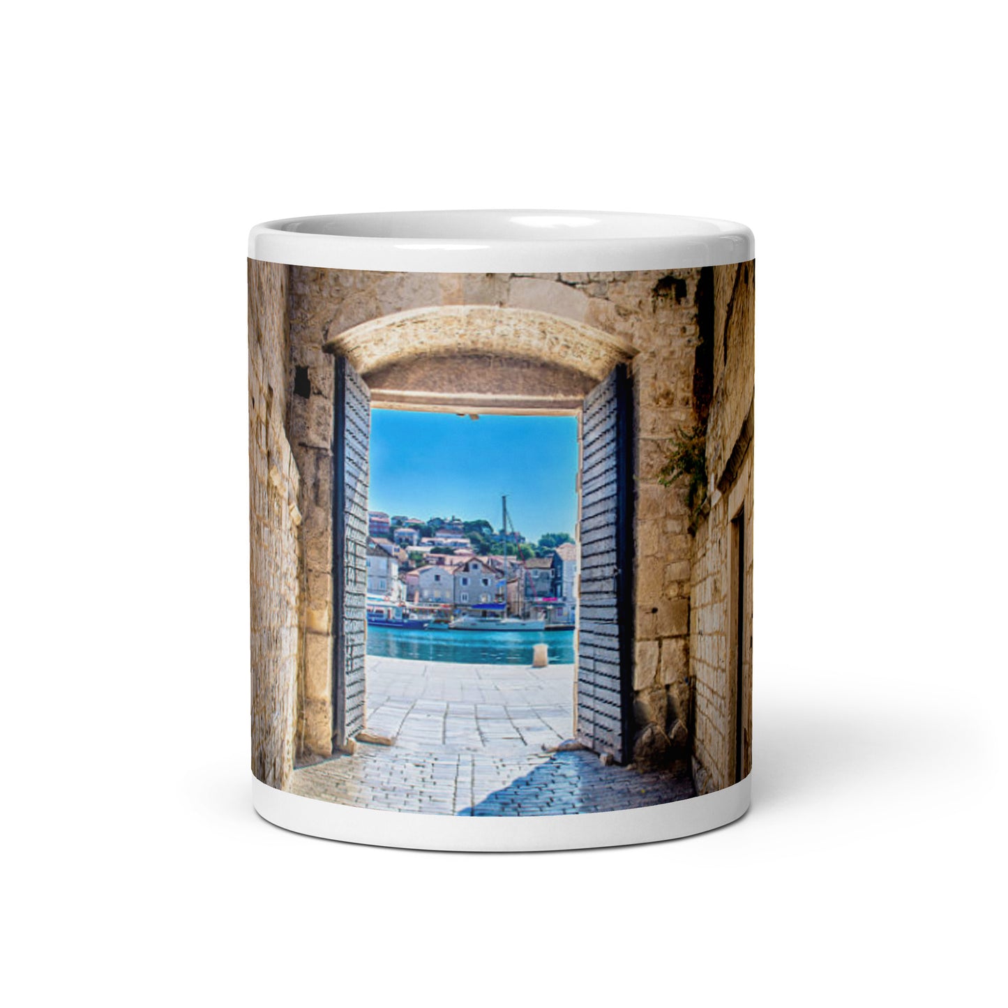 Croatian Coast 2 White glossy mug