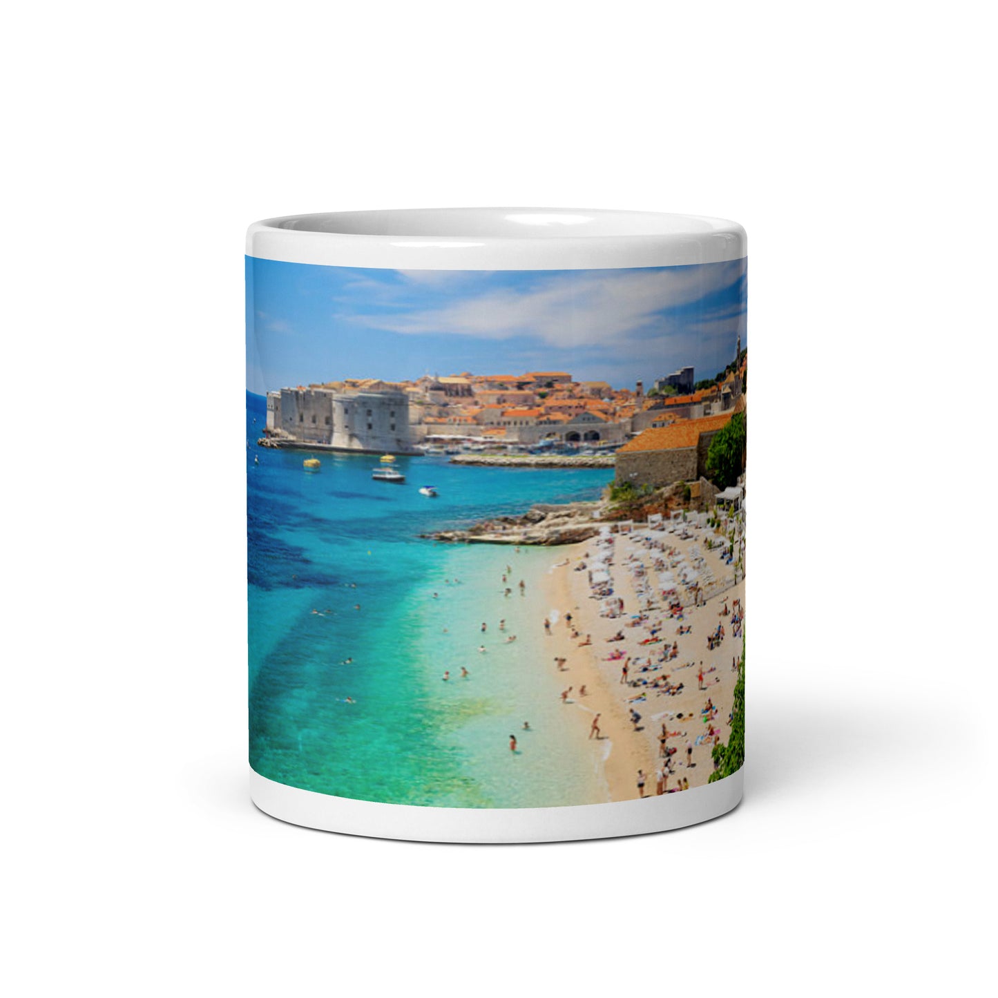 Croatian Coast 3 White glossy mug
