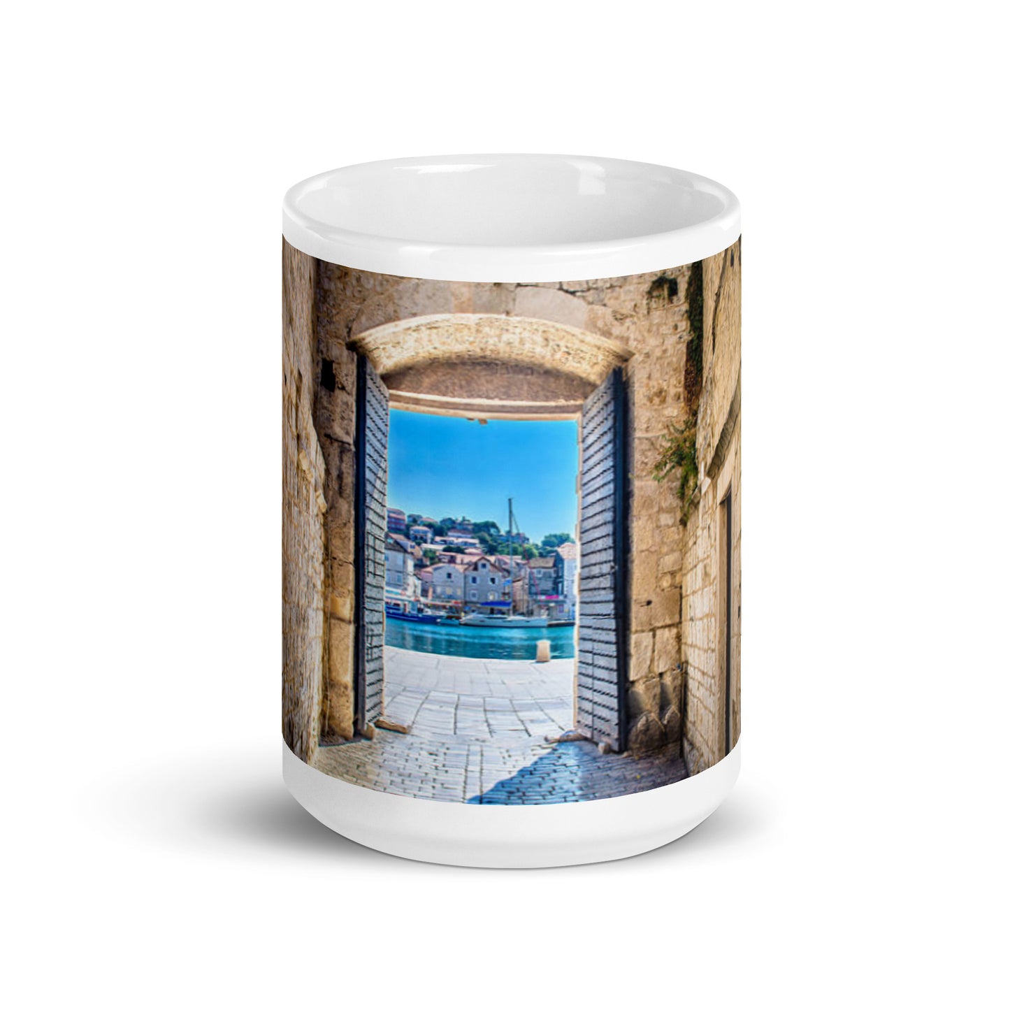 Croatian Coast 2 White glossy mug
