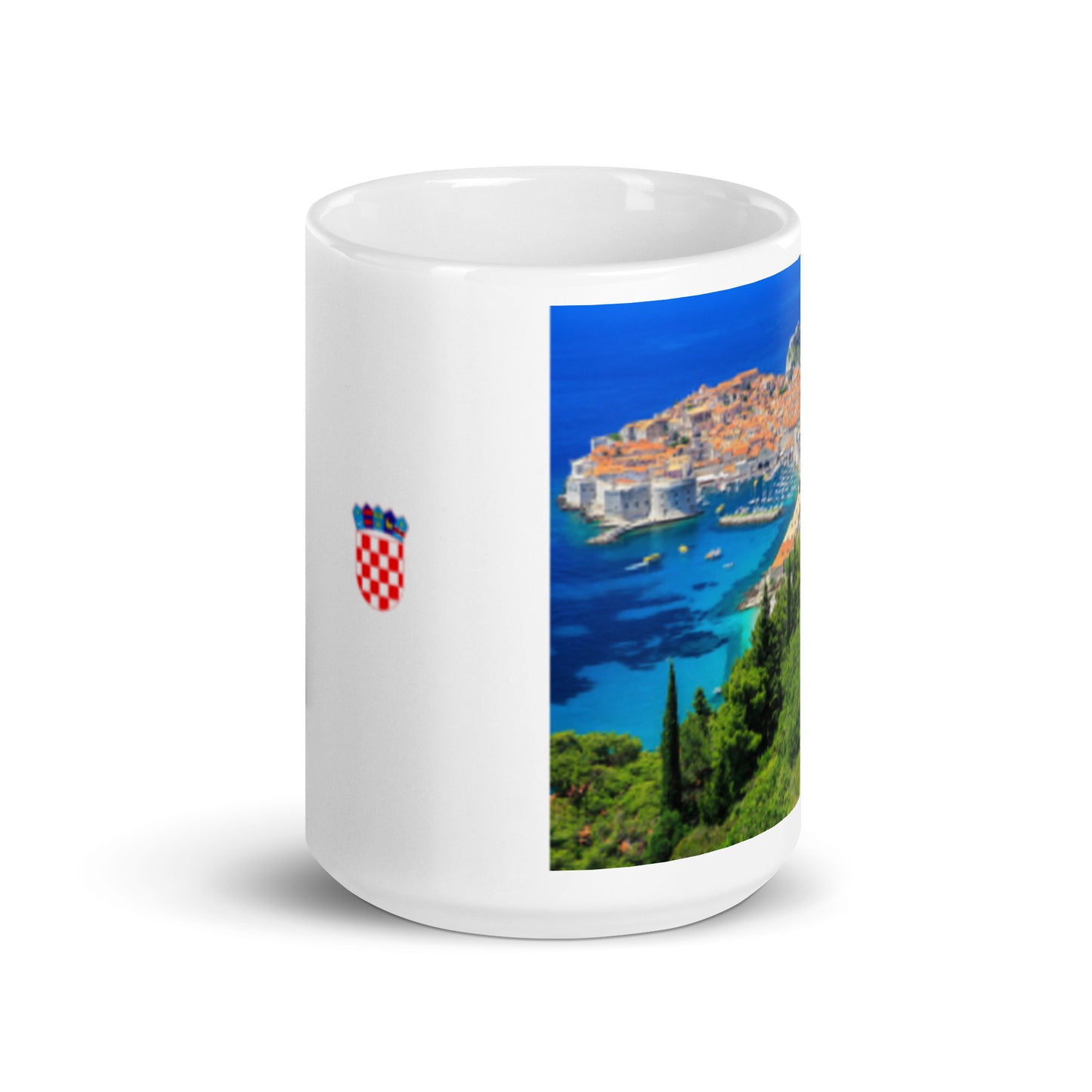 Croatian Coast White glossy mug