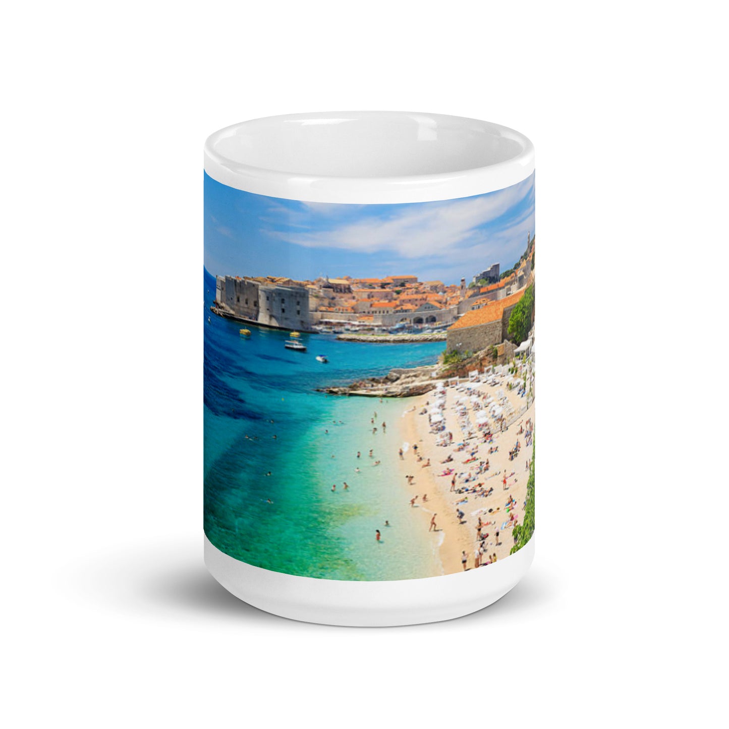 Croatian Coast 3 White glossy mug