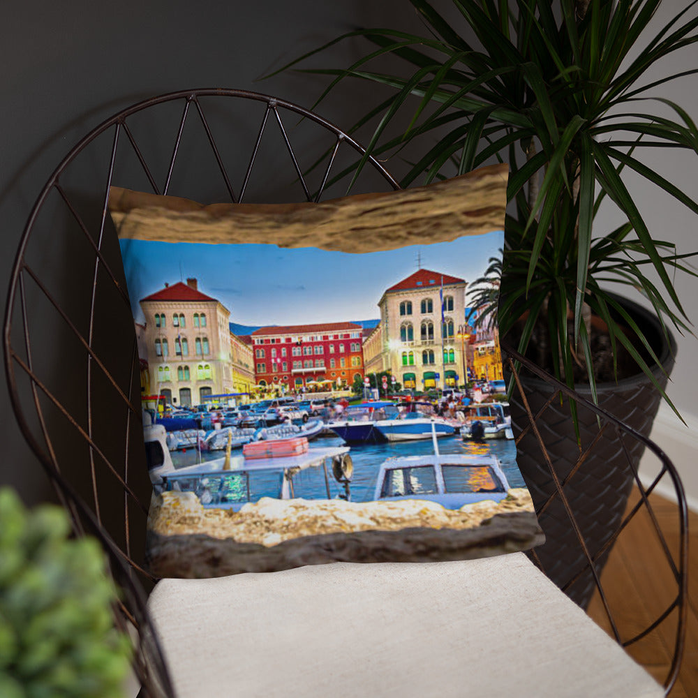 Croatian Waterfront Basic Pillow