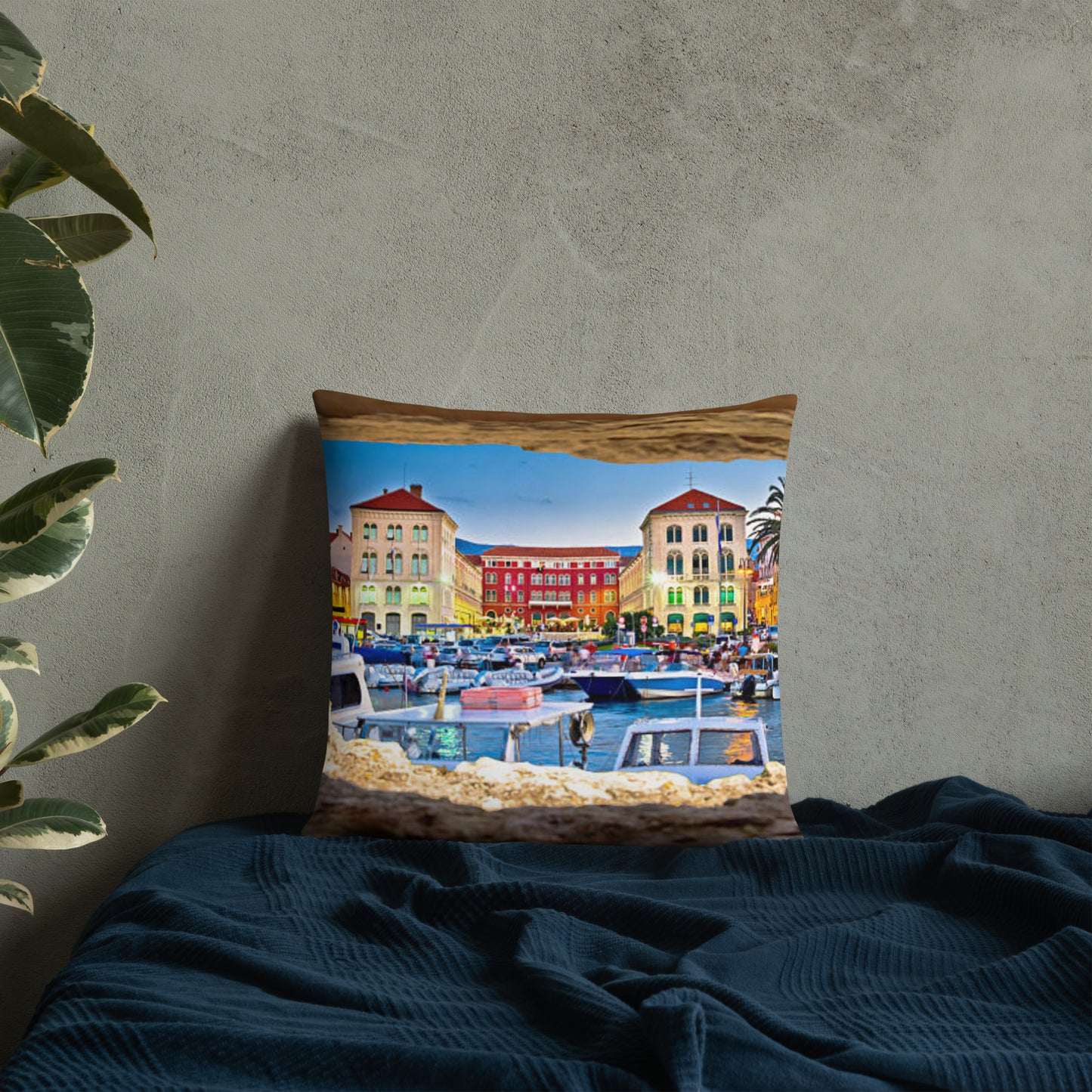 Croatian Waterfront Basic Pillow