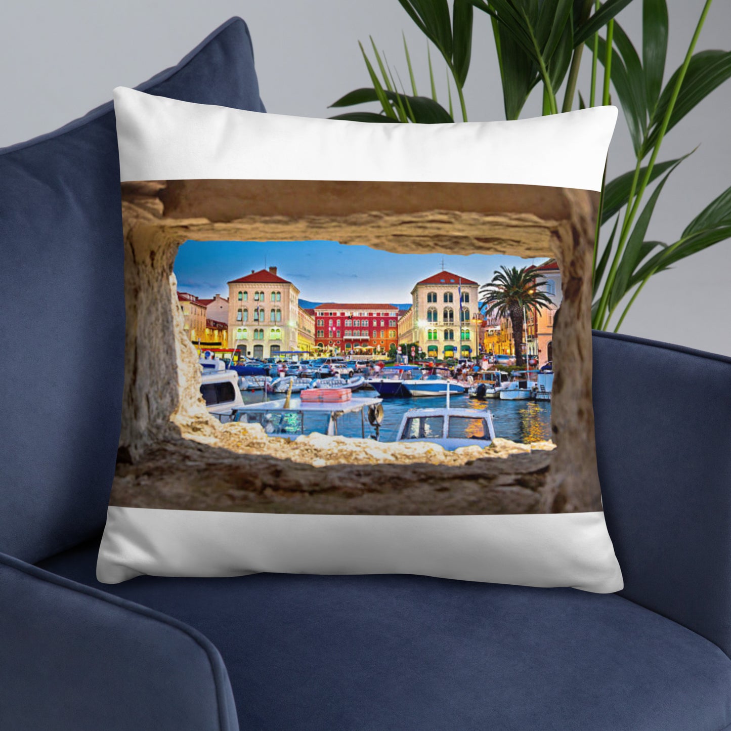 Croatian Waterfront Basic Pillow