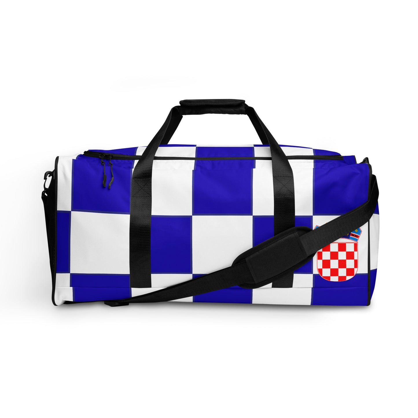 Croatian Blue Checkered 'bog i hrvati' Duffle bag