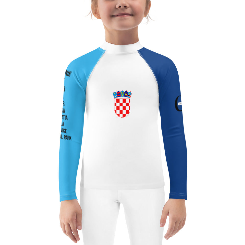 Croatian Apparel Sky Blue and Dark Blue Kids Rash Guard