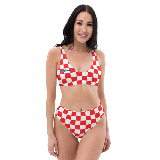 Croatian Apparel Checkered Hrvatska high-waisted bikini