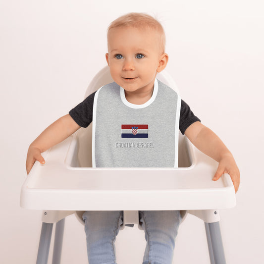 Croatian Apparel Flag Embroidered Baby Bib