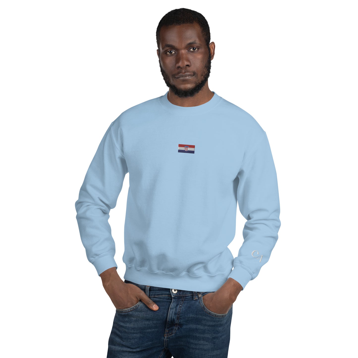 Essential Embroided Croatian Apparel Flag Unisex Sweatshirt