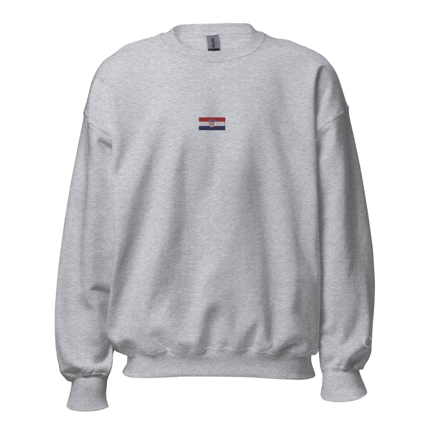 Essential Embroided Croatian Apparel Flag Unisex Sweatshirt