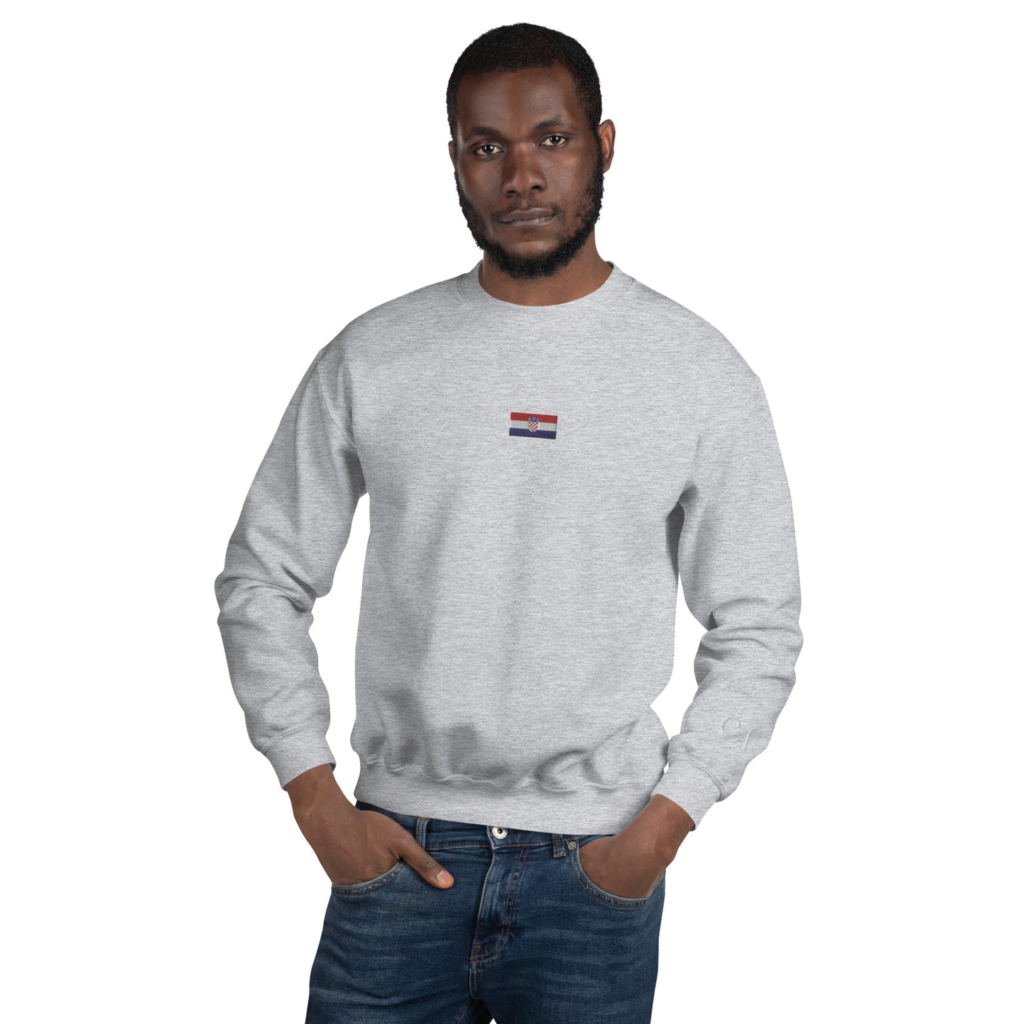 Essential Embroided Croatian Apparel Flag Unisex Sweatshirt