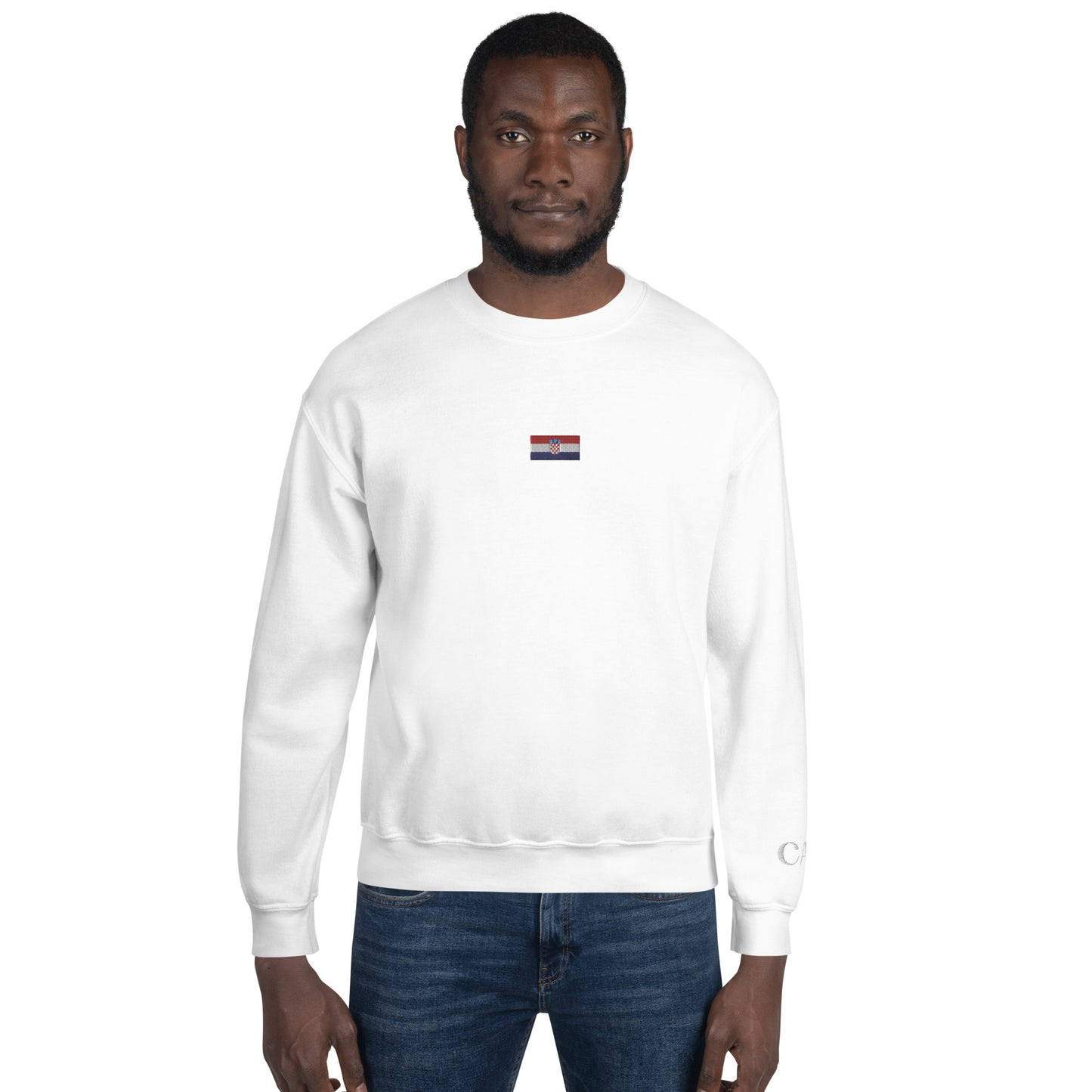 Essential Embroided Croatian Apparel Flag Unisex Sweatshirt