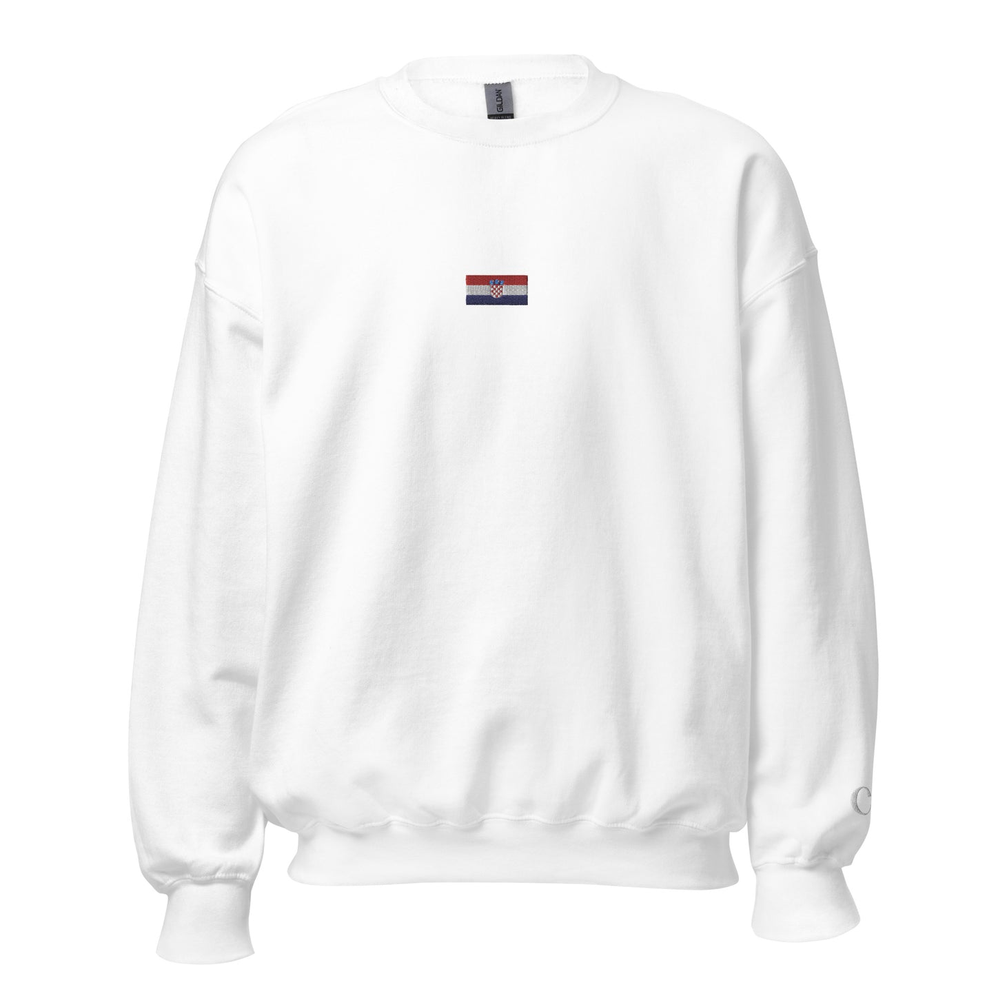 Essential Embroided Croatian Apparel Flag Unisex Sweatshirt