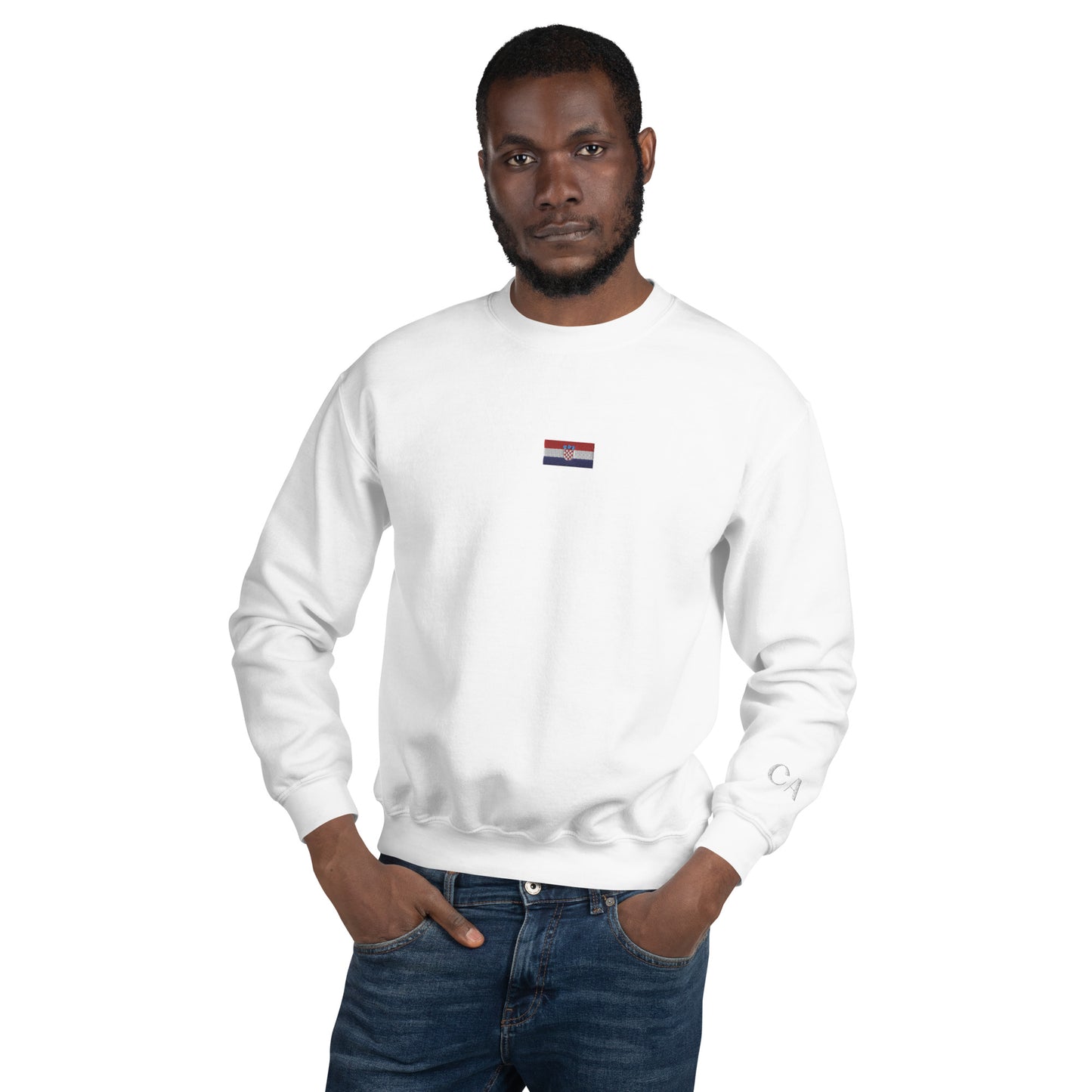 Essential Embroided Croatian Apparel Flag Unisex Sweatshirt