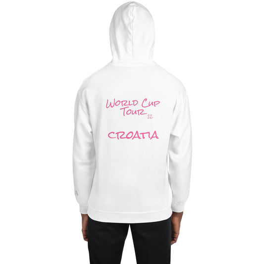 World Cup Tour 22 Croatian Unisex Hoodie - Pink Writing