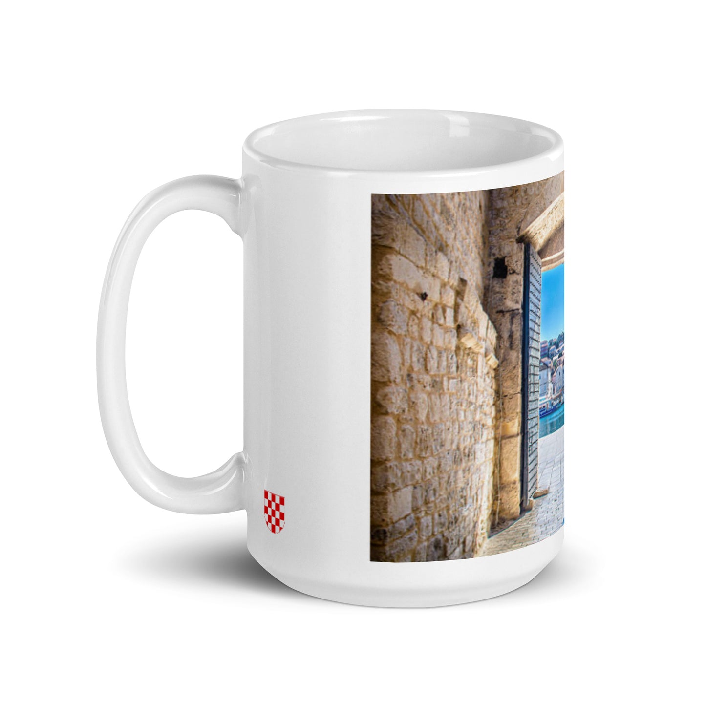 Croatian Coast 2 White glossy mug