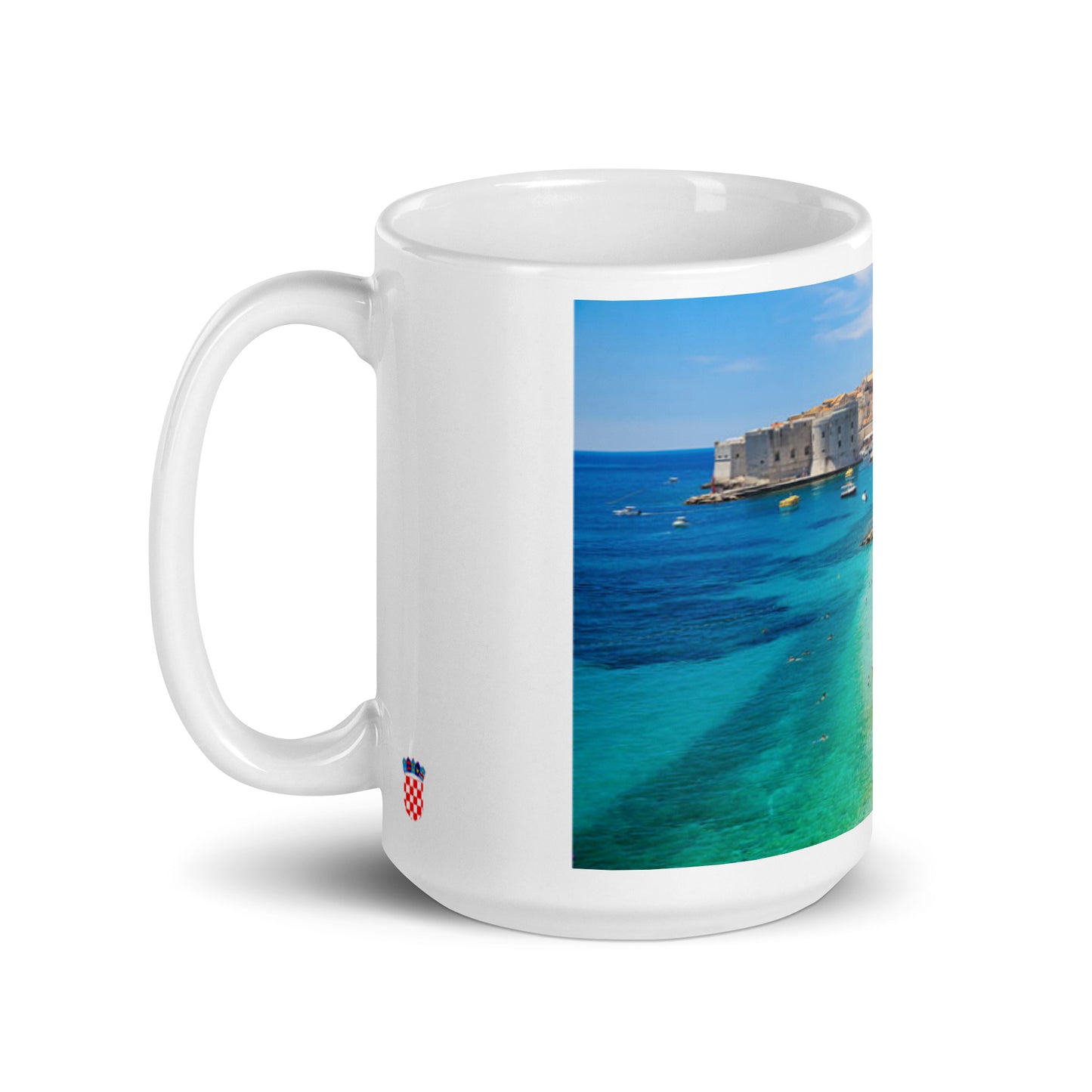 Croatian Coast 3 White glossy mug