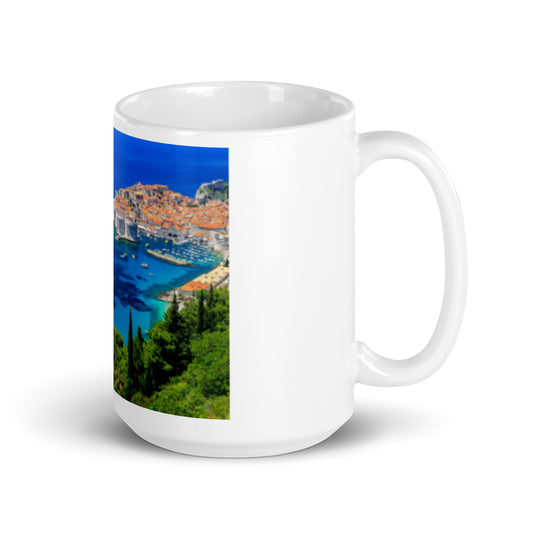 Croatian Coast White glossy mug